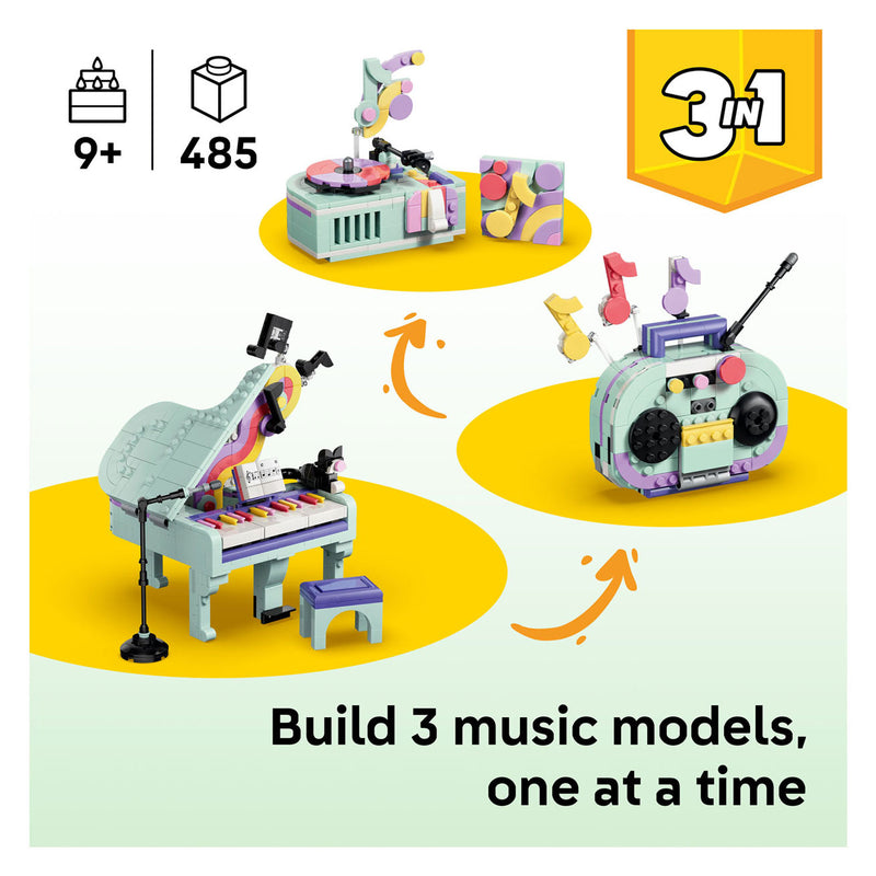 Afbeelding laden in galerijviewer, Lego creator 3in1 piano met kat en radio en platenspeler speelgoed voor kinderen 31392
