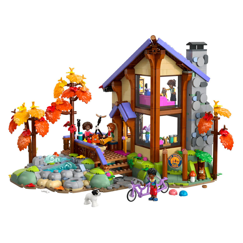 Afbeelding laden in galerijviewer, Lego friends gezellige boshut in de herfst speelgoed met dieren figuren en poppetjes 42705
