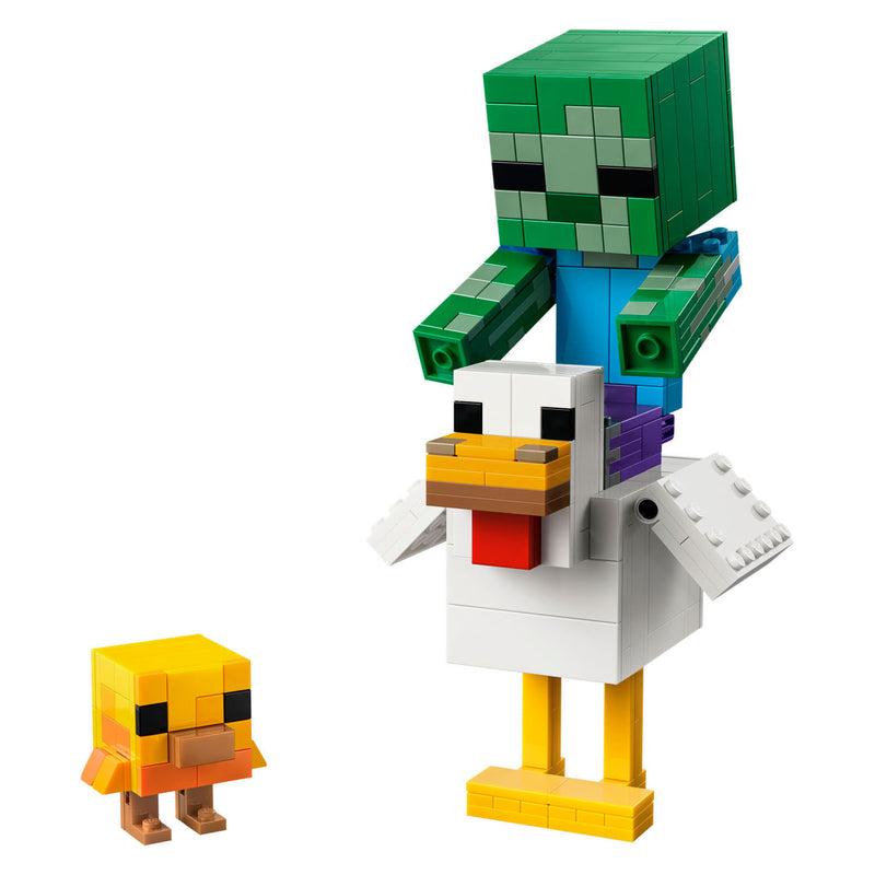 Load image into Gallery viewer, Lego ® minecraft® kipberijder bouwspeelgoed - gamingdecoratie met babyzombie, kip en kuiken - cadeautip voor jongens en meisjes vanaf 9 jaar - 21582
