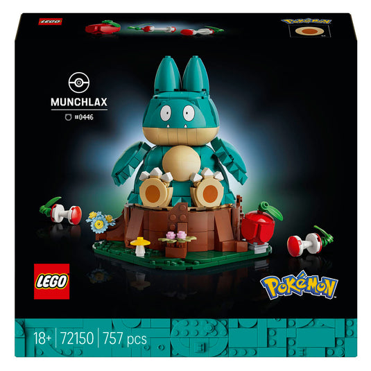 Lego pokémon - munchlax figuur bouwpakket voor volwassenen en woondecoratie - 72150