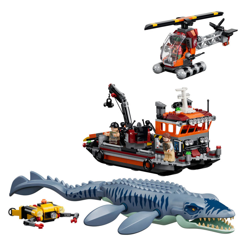 Load image into Gallery viewer, Lego jurassic world mosasaurus bootaanval dinosaurus speelgoed voor kinderen 77983
