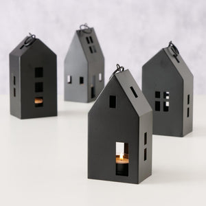 Boltze home lantaarn bryne house 6x8xh17cm metaal zwart