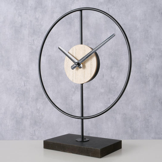 Boltze home tafelklok lumba h31cm, ijzer, mat zwart 26x10x31cm