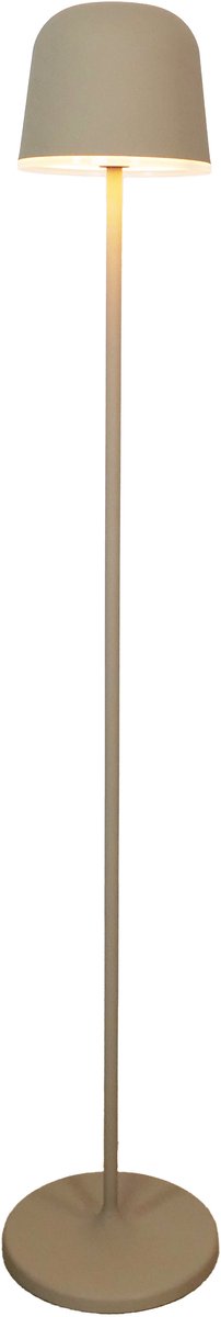 Eglo mannera-l staande lamp binnen en buiten - oplaadbaar (tot 47 uur licht) - 140 cm - zandkleur beige wit - draadloos - dimbaar