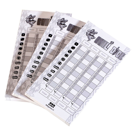 999games 999 games scoreblokken chili dice, 3st.