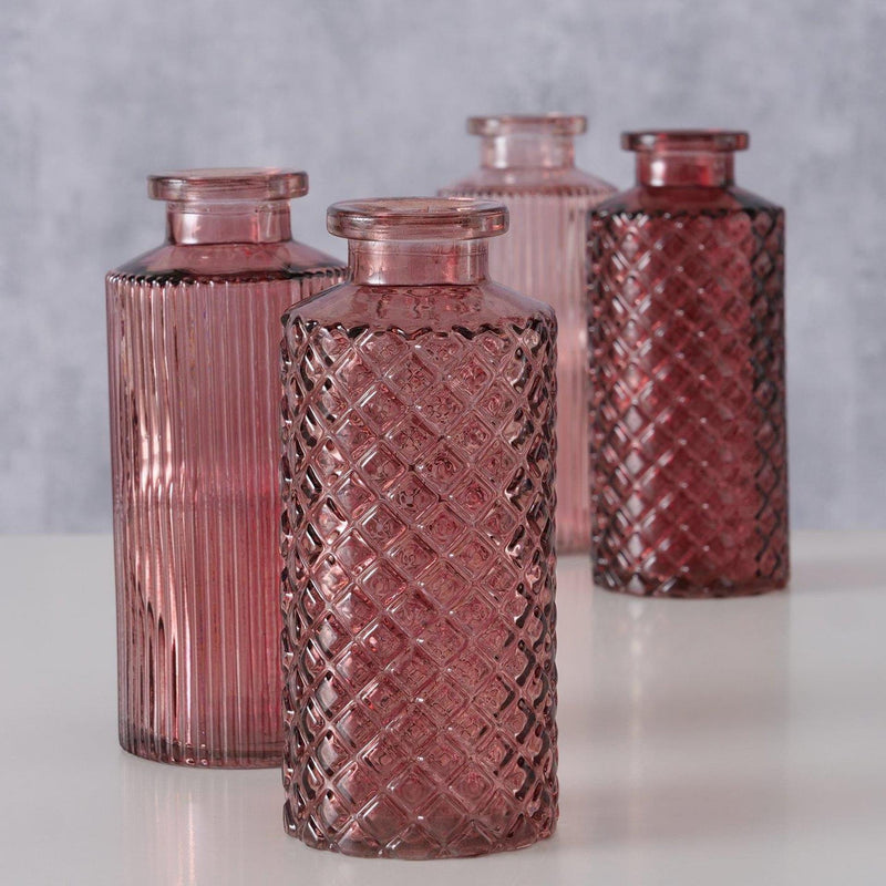 Load image into Gallery viewer, Boltze home vaas roze 4-delige set ø6cm
