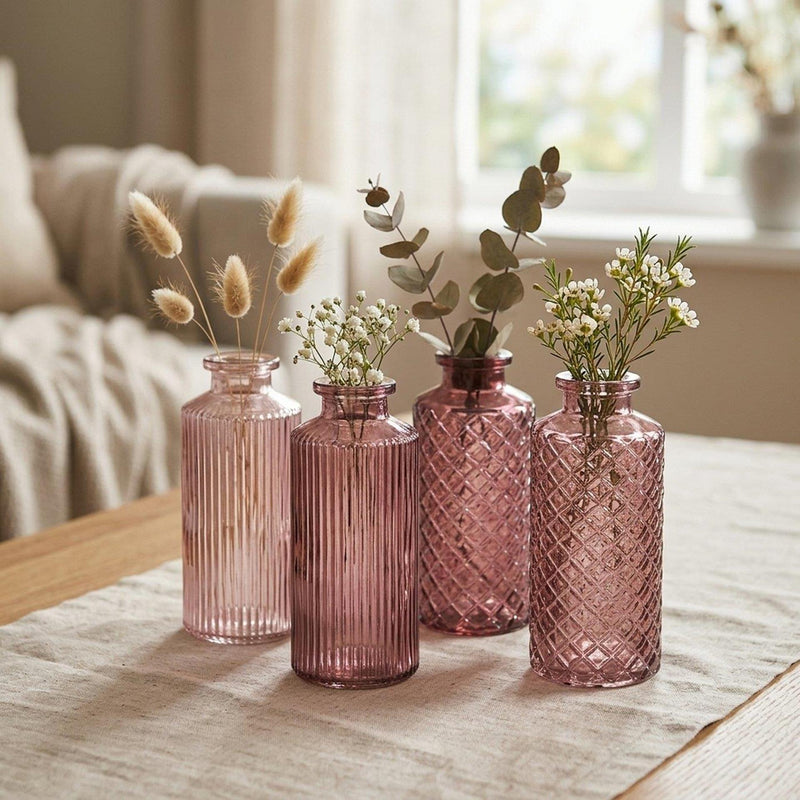 Load image into Gallery viewer, Boltze home vaas roze 4-delige set ø6cm
