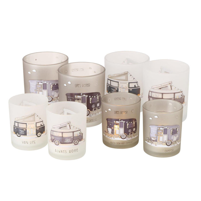 Load image into Gallery viewer, Boltze home theelichthouder glas vanlife-2 delige set groot en klein
