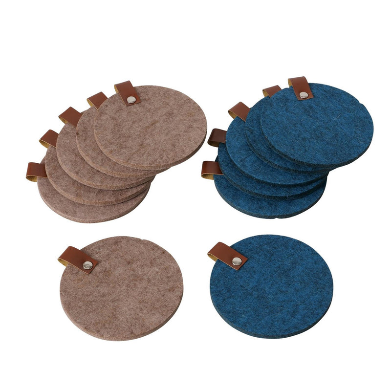 Load image into Gallery viewer, Boltze home onderzetter vilt met leer 6 stuks d10cm
