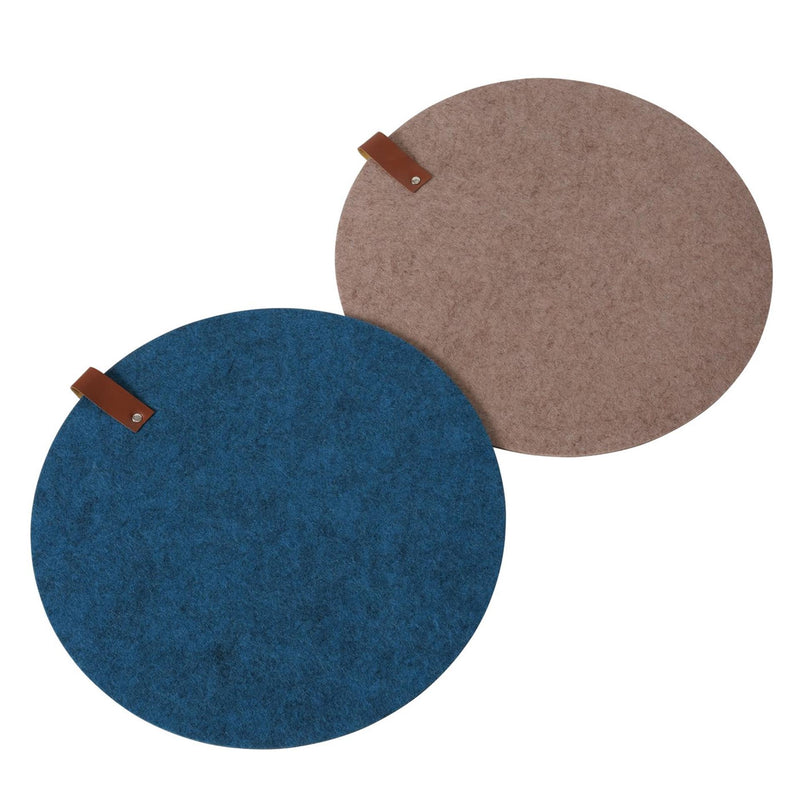 Load image into Gallery viewer, Boltze home placemat rond vilt met leer d38cm
