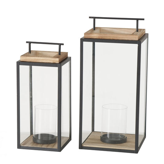 Boltze home lantaarn set a 2 st. h35 en h45cm