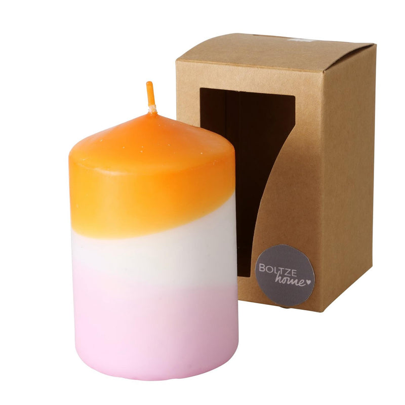 Load image into Gallery viewer, Boltze home kaars splash dip dye h9cm oranje lila
