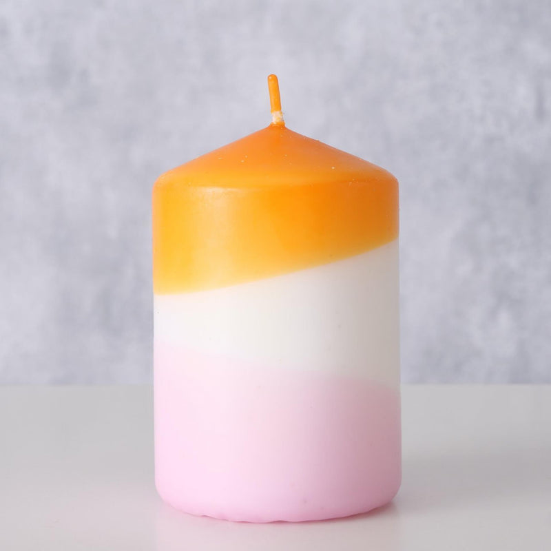 Load image into Gallery viewer, Boltze home kaars splash dip dye h9cm oranje lila
