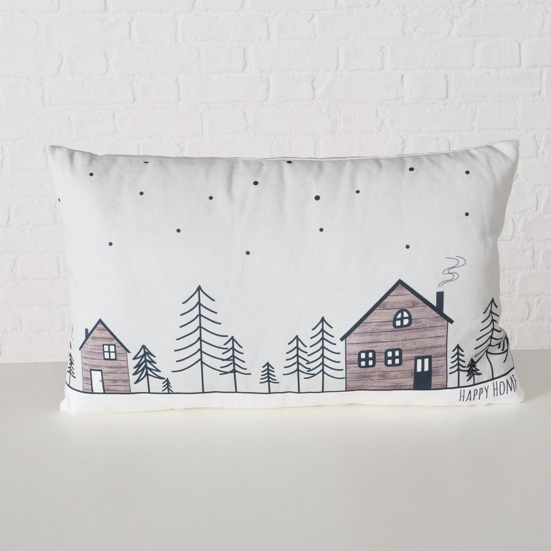 Load image into Gallery viewer, Boltze home kussen homewood, 2 ass., polyester 100%, huis, veelkleurig, motief, beige, lichtgrijs, wit
