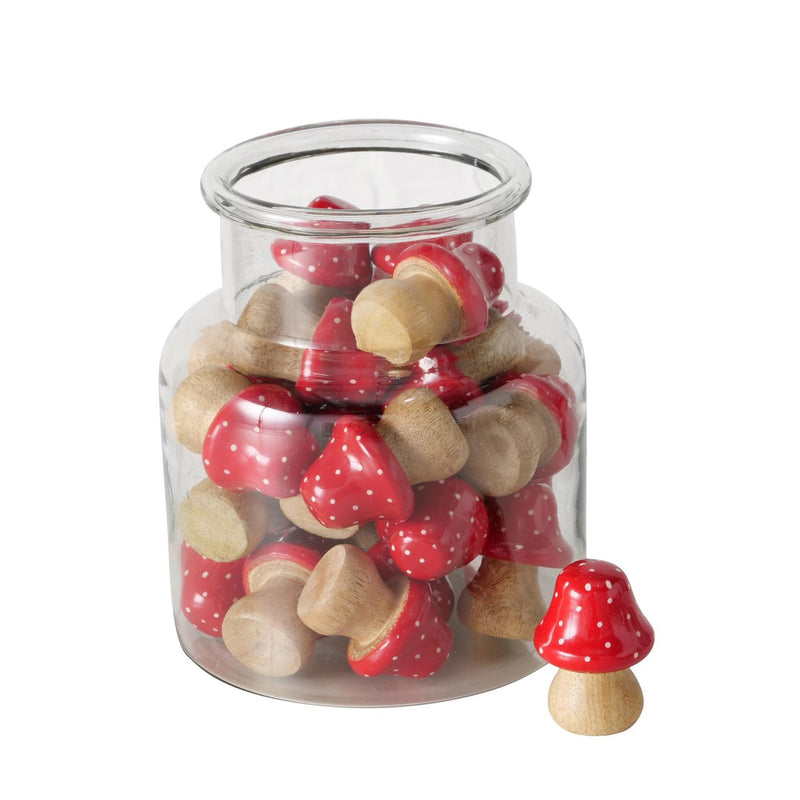 Load image into Gallery viewer, Boltze home beeld paddenstoel mango hout dia.3,5x5cm rood
