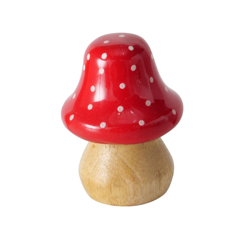 Load image into Gallery viewer, Boltze home beeld paddenstoel mango hout dia.3,5x5cm rood
