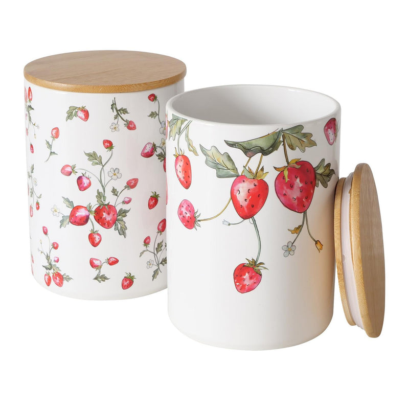 Load image into Gallery viewer, Boltze home voorraadpot aardbei aardewerk h17cm
