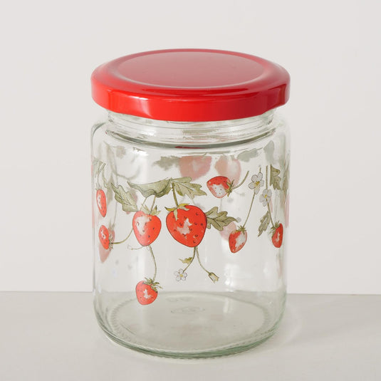 Boltze home voorraadpot aardbei 240ml glas