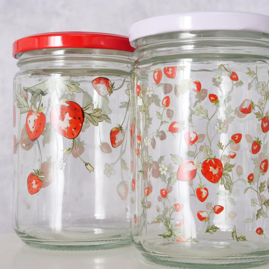 Boltze home voorraadpot aardbei 500ml glas
