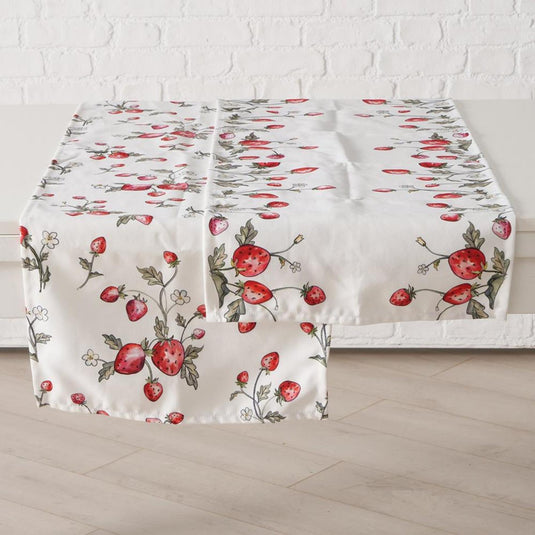 Boltze home tafelloper aardbei polyester 40x142cm