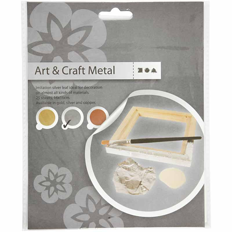 Afbeelding laden in galerijviewer, Creativ company https: www.cchobby.nl imitatie-bladmetaal-vel-16x16-cm-zilver-0-625-m2-25-vel-1-doos
