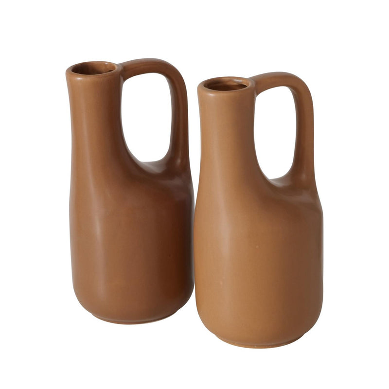 Load image into Gallery viewer, Boltze home vaas steen bruin h18,2cm
