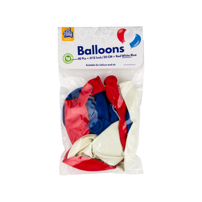 Afbeelding laden in galerijviewer, Paperdreams ballonnen 10 pcs - rood wit blauw latex
