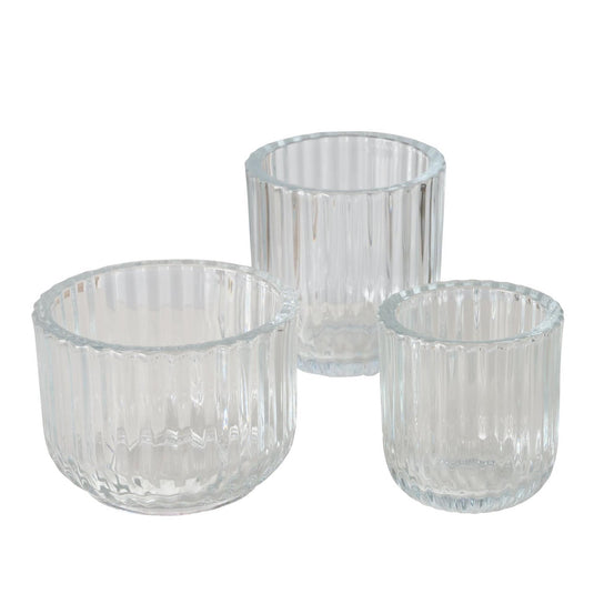 Boltze home theelichthouderset sikel 3-delig glas helder