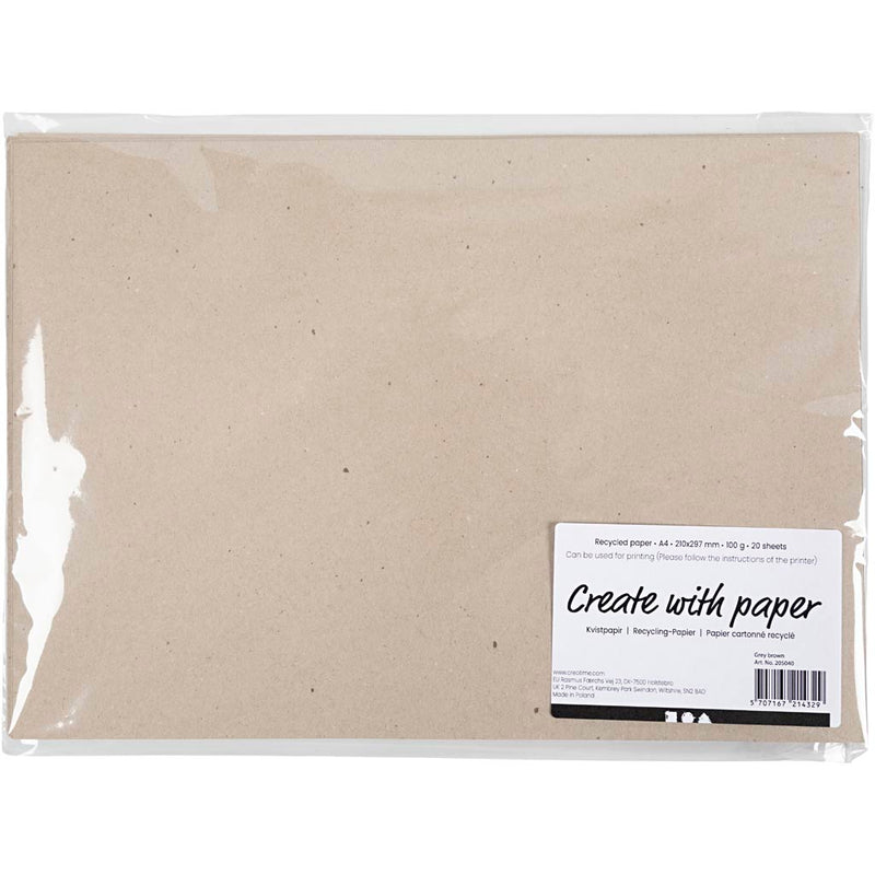 Afbeelding laden in galerijviewer, Https: www.cchobby.nl recycled-papier-a4-vel-210x297-mm-100-gr-grijs-bruin-20-vel-1-doos

