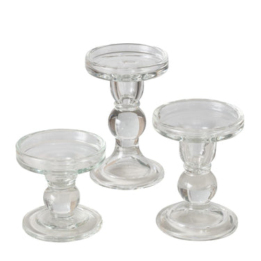 Boltze home kandelaar matar 3 delig h 8,5-13,4 cm helder glas