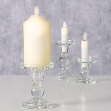 Boltze home kandelaar matar 3 delig h 8,5-13,4 cm helder glas