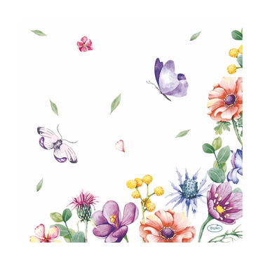 Duni servetten breezy butterflies 3-laags tissue 33x33cm