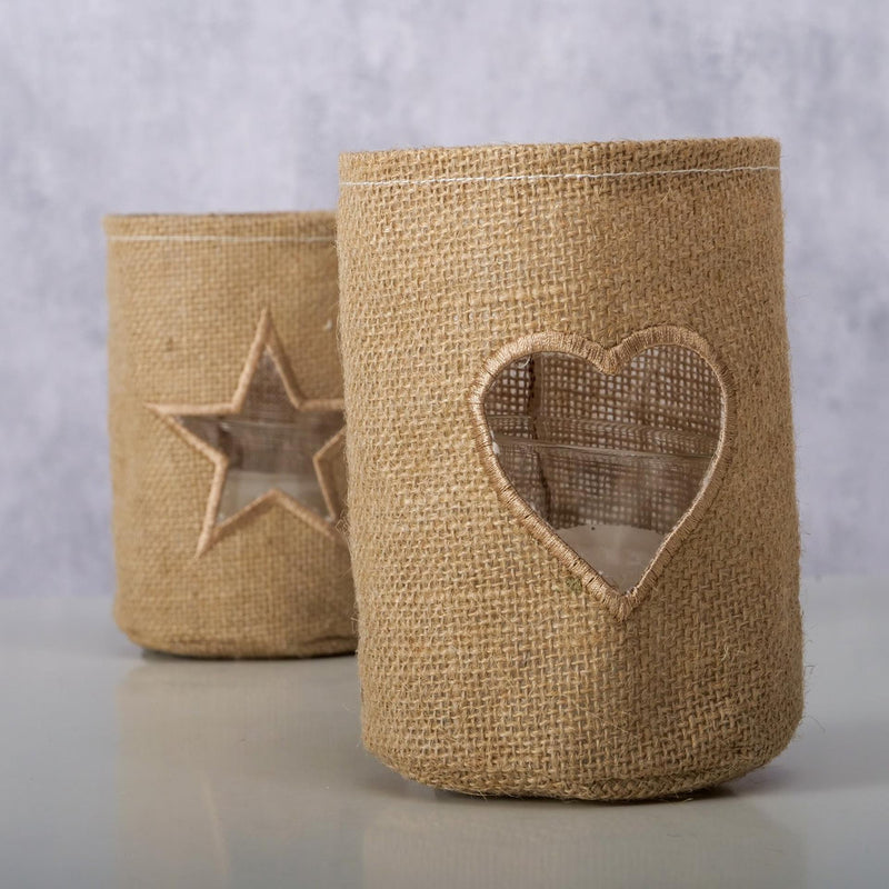 Load image into Gallery viewer, Boltze home windlicht finia helder glas jute øh15cm
