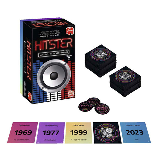 Hitster jumbo chansons francophone – franstalig muziekspel – franse muziek – partyspel – actiespel
