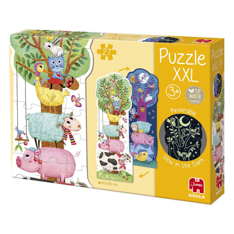 Load image into Gallery viewer, Goula jumbo omkeerbare puzzel xxl boerderij dag en nacht, 27st.
