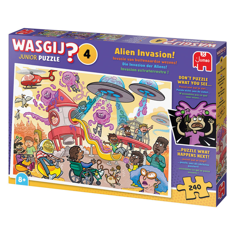 Load image into Gallery viewer, Jumbo wasgij junior 4 legpuzzel - alien invasie! - 240st.
