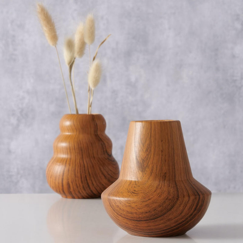 Load image into Gallery viewer, Boltze home vaas keramiek houtlook h10,5 cm
