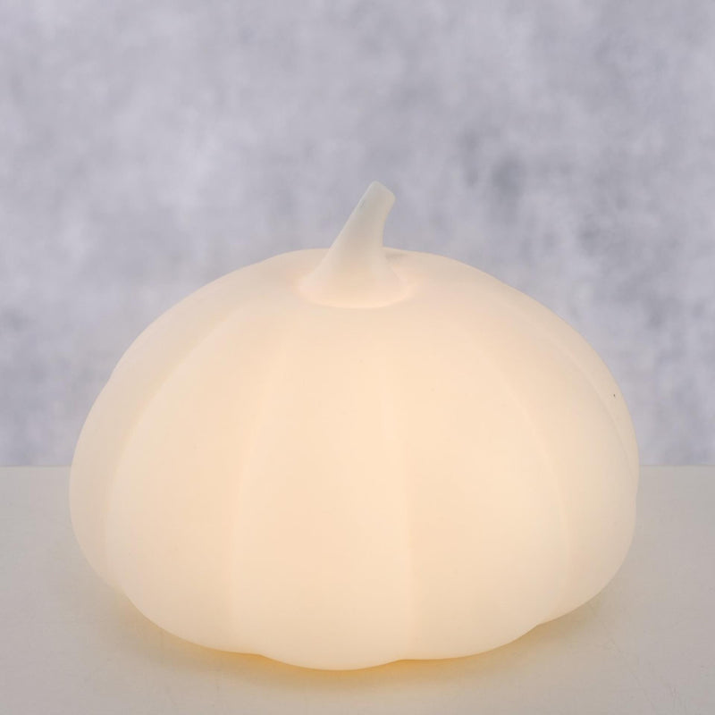 Load image into Gallery viewer, Boltze home beeld pompoen met led aurela h8,4cm dolomiet wit
