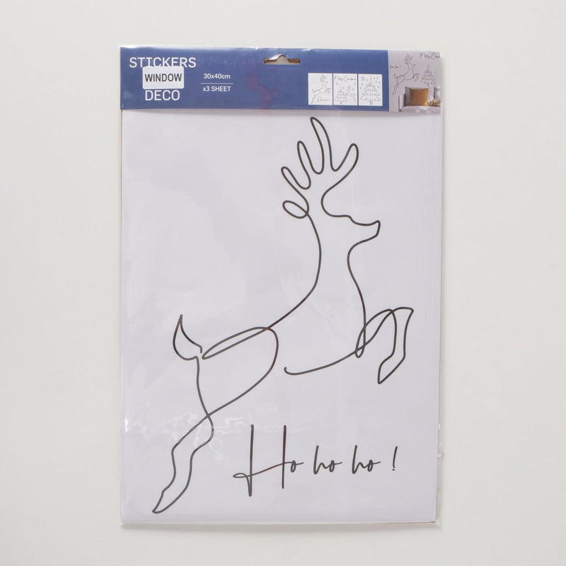 Load image into Gallery viewer, Boltze home raamstickers nael 3 vellen hert kerstboom spreuk 30x40cm
