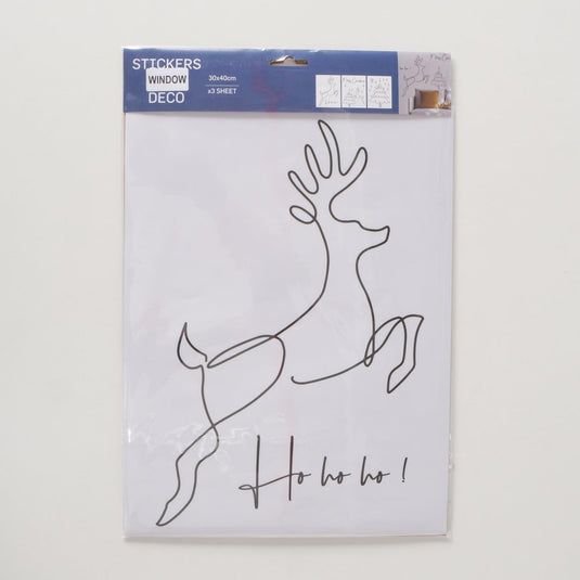 Boltze home raamstickers nael 3 vellen hert kerstboom spreuk 30x40cm
