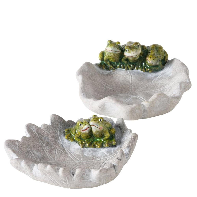 Load image into Gallery viewer, Boltze home vogeldrinkbad met kikkers

