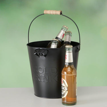 Boltze home bierkoeler emmer met opener metaal ã˜25xh22cm