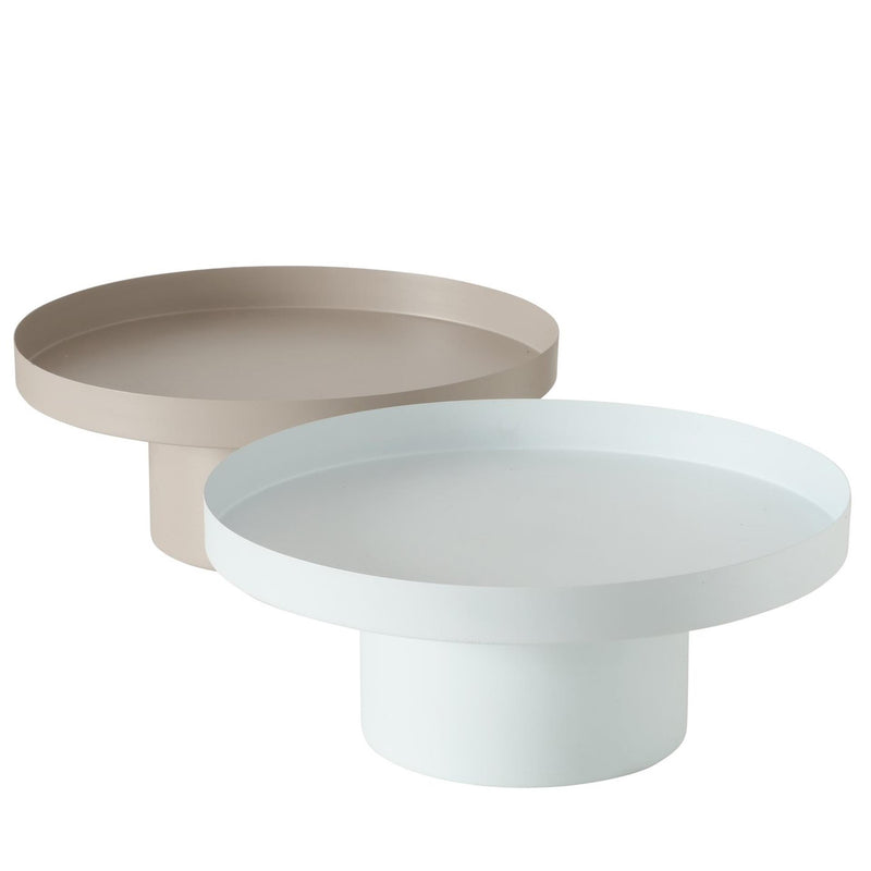 Load image into Gallery viewer, Boltze home dienblad samona metaal ø25cm beige wit
