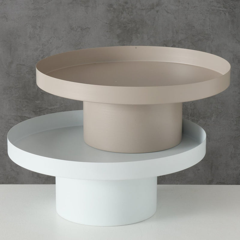 Load image into Gallery viewer, Boltze home dienblad samona metaal ø25cm beige wit

