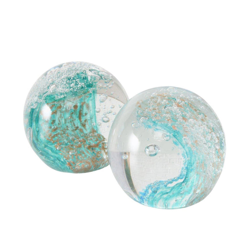 Load image into Gallery viewer, Boltze home deco papier gewicht turkoois glas ø8cm

