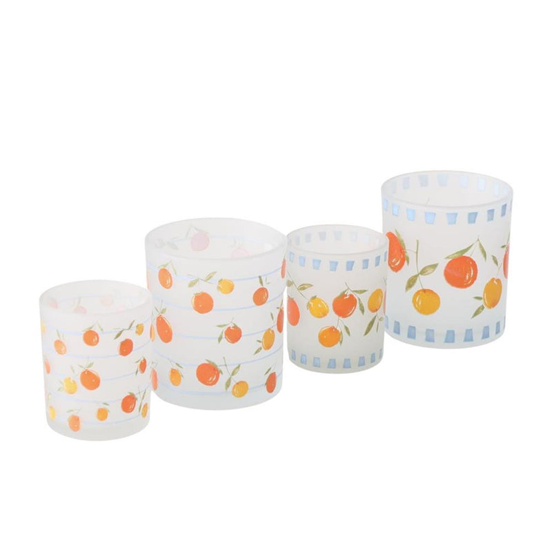 Load image into Gallery viewer, Boltze home windlicht sinaasappel 2-delig 7x8,5cm en 9x10cm glas
