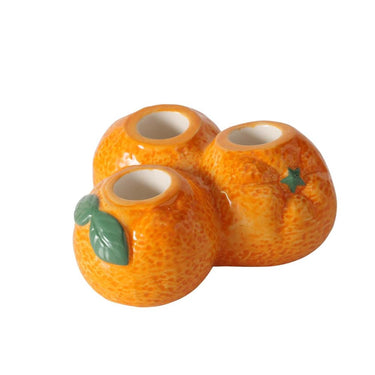 Boltze home kandelaar sinaasappel 12x11x6cm porselein oranje