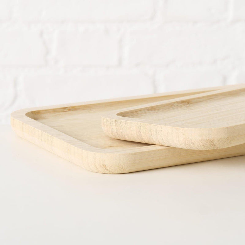Load image into Gallery viewer, Boltze home dienblad bamboe set 2-delig
