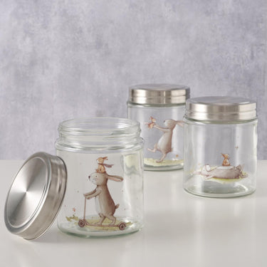Boltze home voorraadpot bunny 625 ml dia10x12cm glas konijn