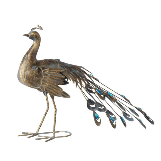 Boltze home figuur pauw pavo 64x22x47cm gelakt ijzer